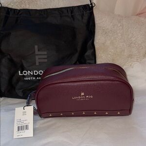 *3 for $5* London Fog Maroon Cosmetic Bag with Gold Accents